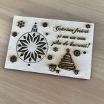 Felicitare din lemn personalizata cu glob detașabil